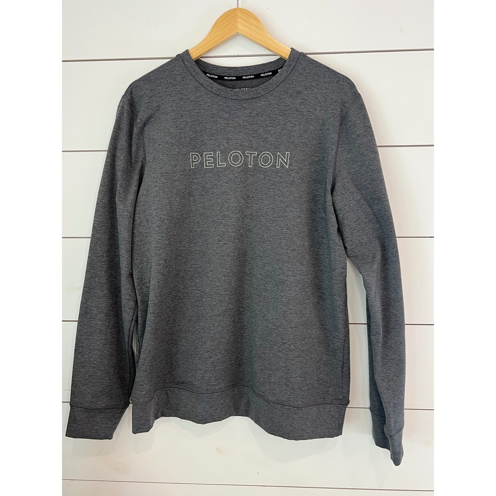 Peloton Mens‎ Medium Gray Crewneck Sweatshirt Fleece Pullover Active